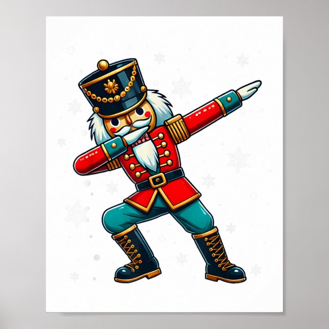 Dabbing Nutcracker Christmas Costume Matching Fami Poster (Vorne)