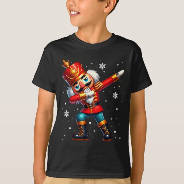 Dabbing Nutcracker Christmas Costume Matching Fami T-Shirt (Vorderseite)