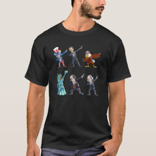 Dabbing Onkel Sam 4. Juli Boys Girls Abraham L T-Shirt
