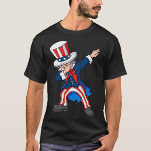 Dabbing Onkel Sam 4. Juli Dab Boys Girls Kinder T-Shirt