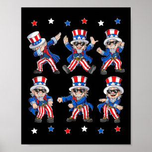 Dabbing Onkel Sam 4. Juli Jungen Mädchen Kinder Ta Poster