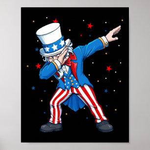 Dabbing Onkel Sam 4. Juli Kinder Jungen Männer Poster