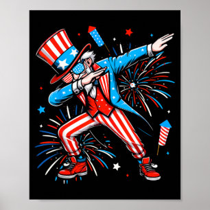 Dabbing Onkel Sam Unabhängigkeitstag Amerikanische Poster