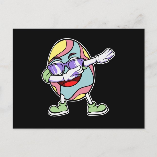 Dabbing Osterfest Bunny Egg Jagen Basket Kinder Ju Postkarte (Vorderseite)