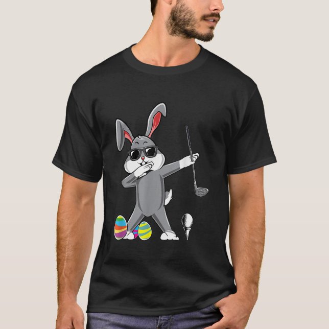 Dabbing Ostergolffest Ostern Bunny Rabbit Golfer S T-Shirt (Vorderseite)