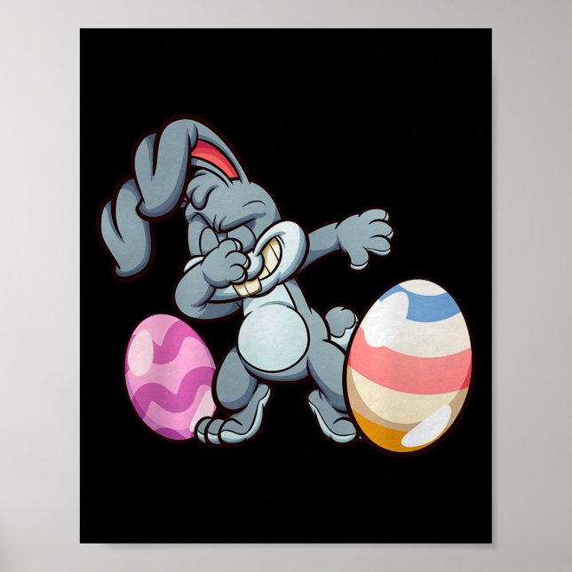 Dabbing Osterhase Premium Tri-Blend  Poster (Vorne)