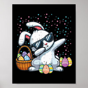 Dabbing Ostern Bunny Eggs Bysket Rabbit Tanz Männe Poster