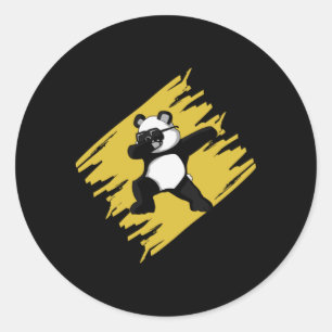 Dabbing Panda Bear Süße Tier Funny Liebe Geschenk Runder Aufkleber
