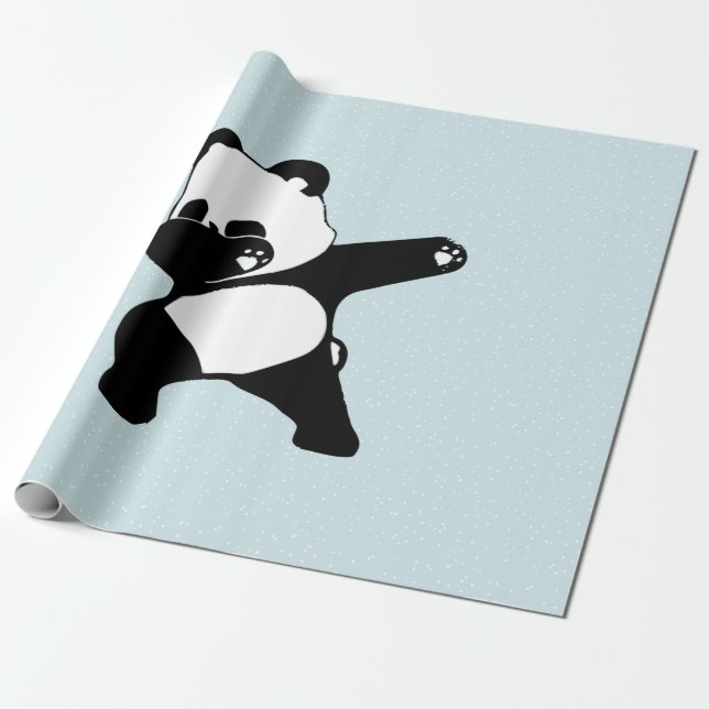 Dabbing Panda, Funny Panda dab dance Geschenkpapier (Ungerollt)