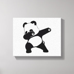 Dabbing Panda, Funny Panda dab dance Leinwanddruck