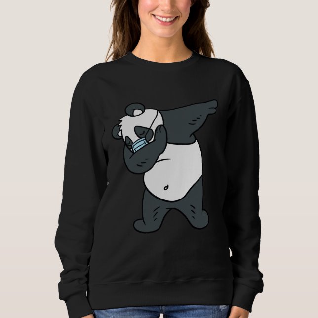 Dabbing Panda-Gesichtsmaske Panda Sweatshirt (Vorderseite)