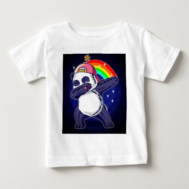 Dabbing Panda Rainbow Vibes" Baby & Kids T - Shirt (Vorderseite)