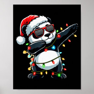 Dabbing Panda Weihnachten für Kinder Jungen Mädche Poster