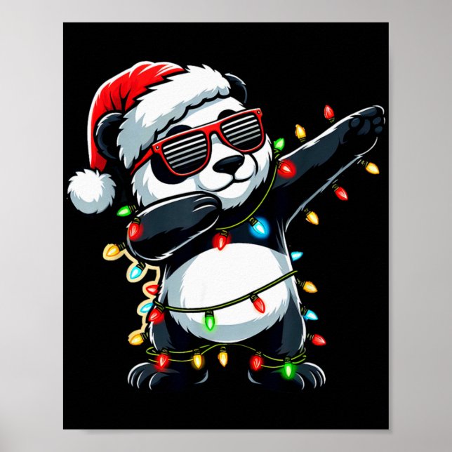 Dabbing Panda Xmas For Kids Boys Girl Panda Lover  Poster (Vorne)