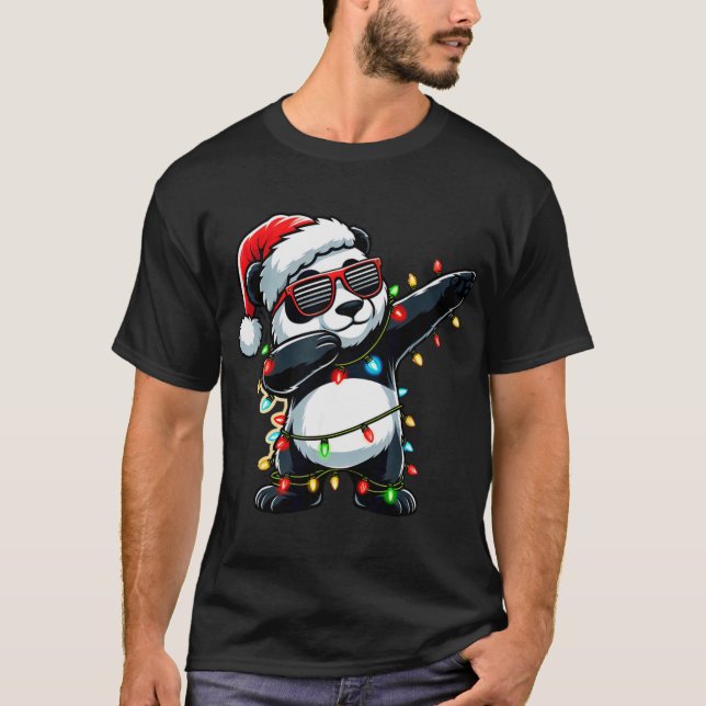 Dabbing Panda Xmas For Kids Boys Girl Panda Lover  T-Shirt (Vorderseite)