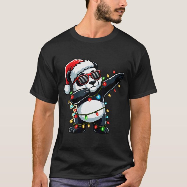 Dabbing Panda Xmas For Kids Boys Girl Panda Lover  T-Shirt (Vorderseite)
