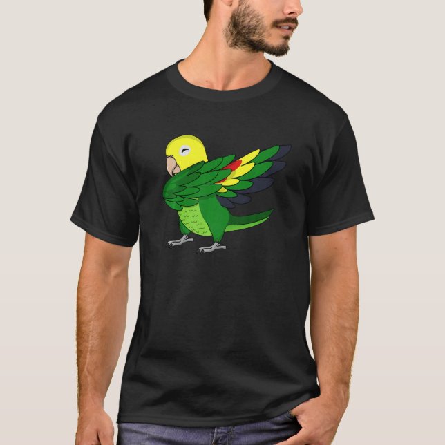 Dabbing Parrot I Doppelgelber Kopf Amazon T-Shirt (Vorderseite)