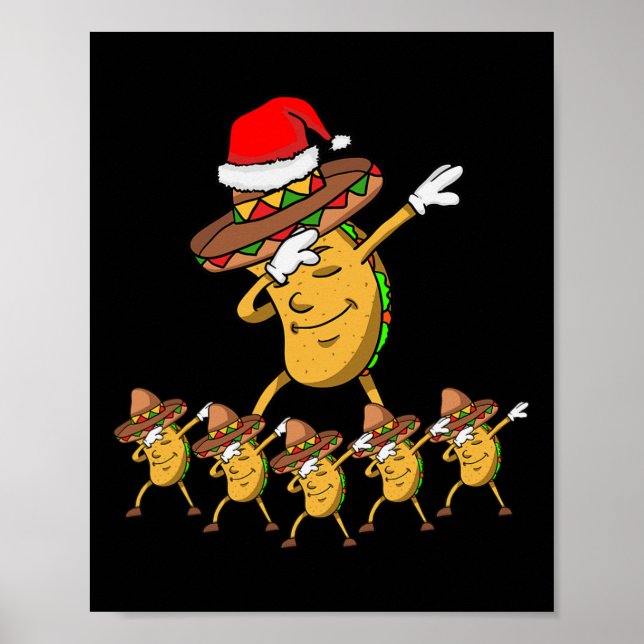Dabbing Party Weihnachten Taco Funny Dab Geschenk Poster (Vorne)