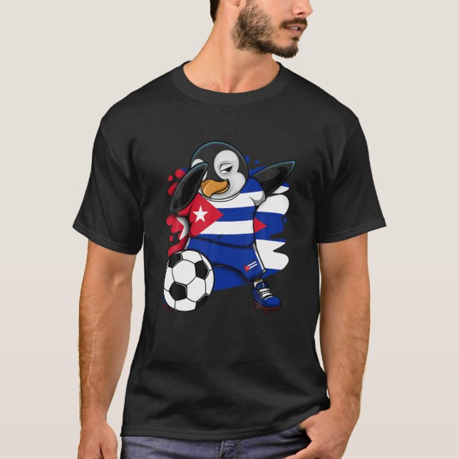 Dabbing Penguin Cuba Soccer Fans Jersey Football L T-Shirt (Vorderseite)
