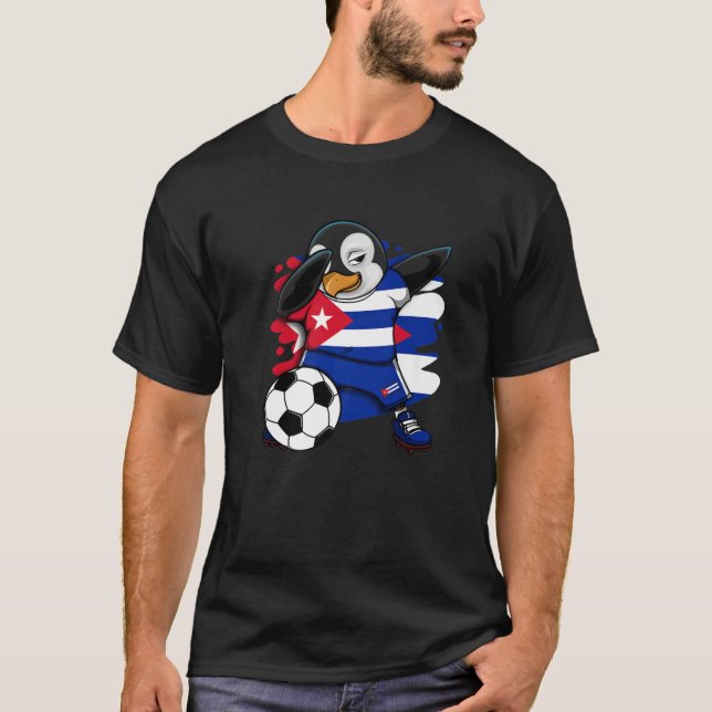 Dabbing Penguin Cuba Soccer Fans Jersey Football L T-Shirt (Vorderseite)