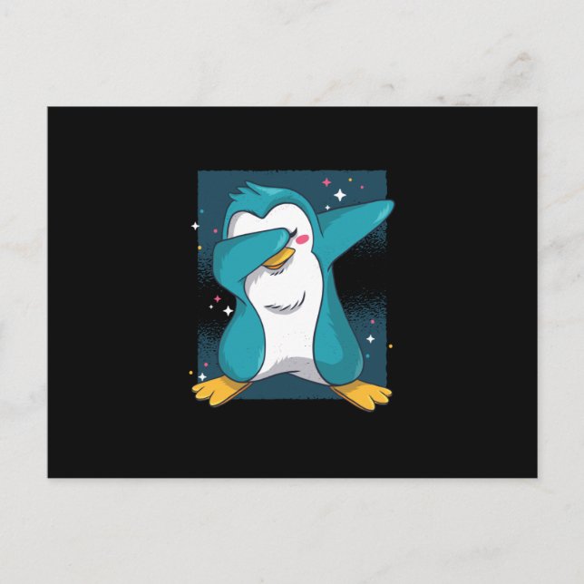 Dabbing Penguin Dab Penguin Postkarte (Vorderseite)