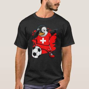 Dabbing Penguin Switzerland Fußball Fan Jersey Foo T-Shirt
