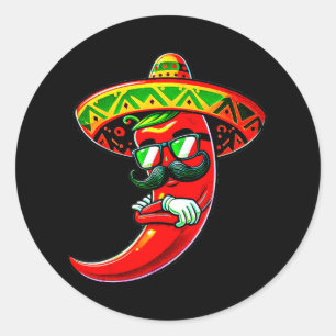 Dabbing Pepper Cinco De Mayo Mexican Pride Hot Jal Runder Aufkleber