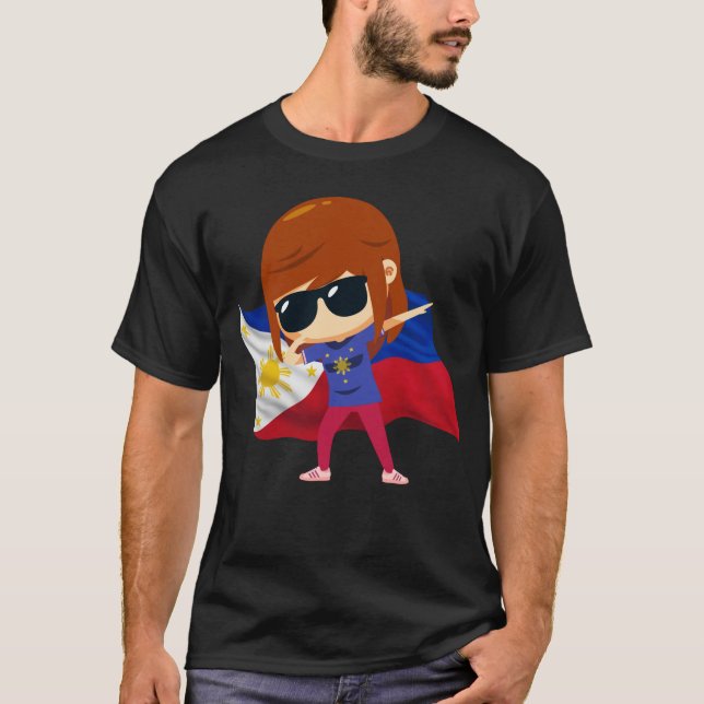 Dabbing Philippines Girl Proud Filipina Liebe Pina T-Shirt (Vorderseite)