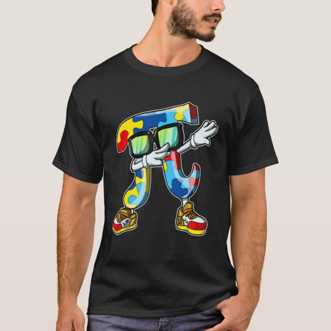 Dabbing Pi 3 14 Puzzle Autism Awareness For Men Wo T-Shirt (Vorderseite)