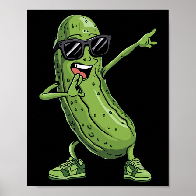 Dabbing Pickle Dancing Cucumber Funny Sungl Produk Poster (Vorne)