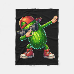 Dabbing Pickle Dancing Cucumber Lover Funny Pickle Fleecedecke