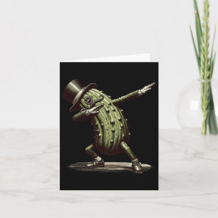 Dabbing Pickle Dancing Cucumber Lover Funny Pickle Karte