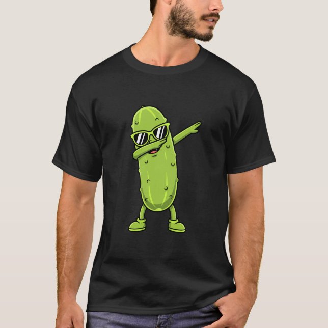 Dabbing Pickle Kinder Lustige Gemüsefigur Cool T-Shirt (Vorderseite)