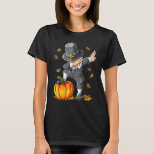 Dabbing-Pilger-Junge-Kürbis-Erntemonats-Tag-Männer T-Shirt