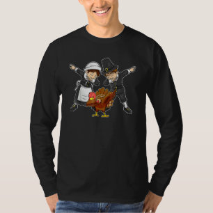 Dabbing Pilger Truthahn Frohes Erntedankfest Dab D T-Shirt