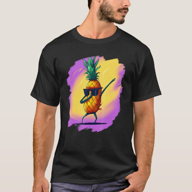 Dabbing Pineapple Aloha Sunglasses Beach Dance Haw T-Shirt (Vorderseite)