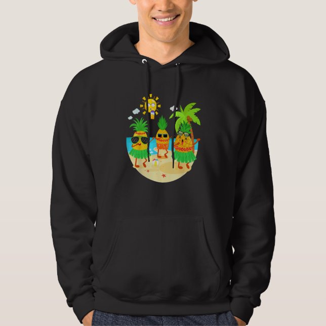 Dabbing Pineapple Sunglasses Hawaii Beach Palm Tre Hoodie (Vorderseite)