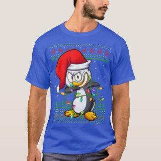 Dabbing Pinguin Bird Xmas Lichter Ugly Pinguin Chr T-Shirt