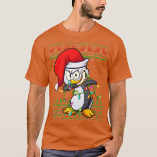 Dabbing Pinguin Bird Xmas Lichter Ugly Pinguin Chr T-Shirt