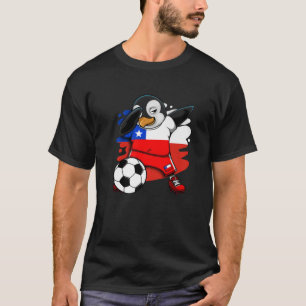 Dabbing Pinguin Chile Soccer Fans Jersey Flag Foot T-Shirt