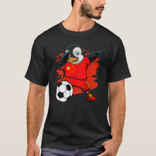 Dabbing Pinguin China Soccer Fan Jersey Football L T-Shirt