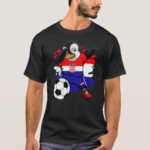 Dabbing Pinguin Croatia Soccer Fans Jersey Footbal T-Shirt