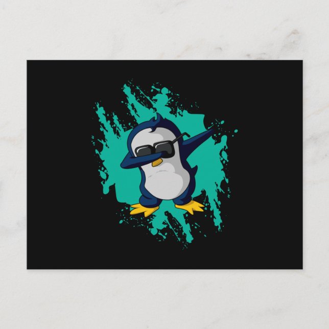 Dabbing Pinguin Dab Cold Ice Witziges Geschenk Ide Postkarte (Vorderseite)
