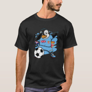 Dabbing Pinguin Fiji Soccer Fans Jersey Flag Foota T-Shirt
