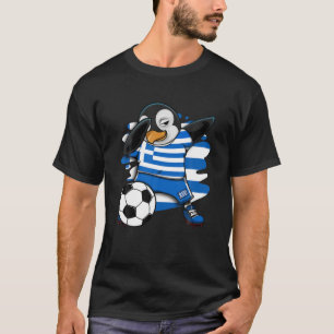 Dabbing Pinguin Greece Soccer Fans Jersey Football T-Shirt