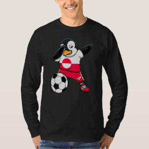 Dabbing Pinguin Greenland Soccer Fans Jersey Footb T-Shirt