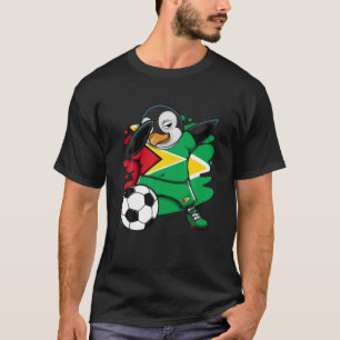 Dabbing Pinguin Guyana Fußballfans Jersey Flag Foo T-Shirt