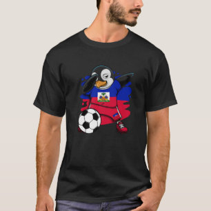 Dabbing Pinguin Haiti Fußball Fans Jersey Flag Foo T-Shirt