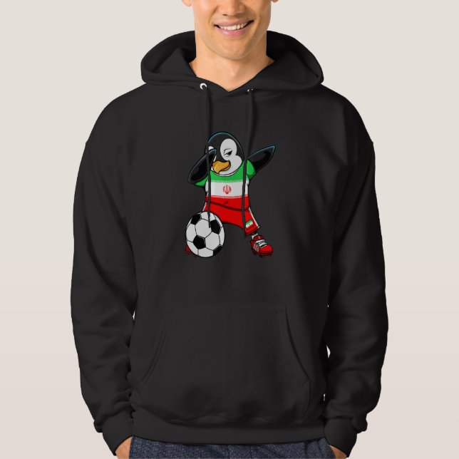 Dabbing Pinguin Iran Soccer Fans Jersey Football S Hoodie (Vorderseite)
