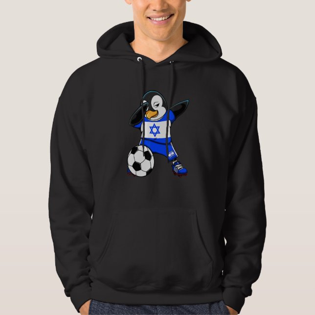 Dabbing Pinguin Israel Soccer Fans Jersey Football Hoodie (Vorderseite)